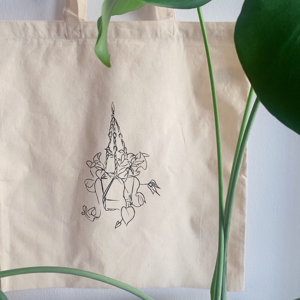 Canvas Bag with Hand Drawn Print